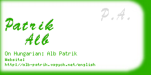 patrik alb business card